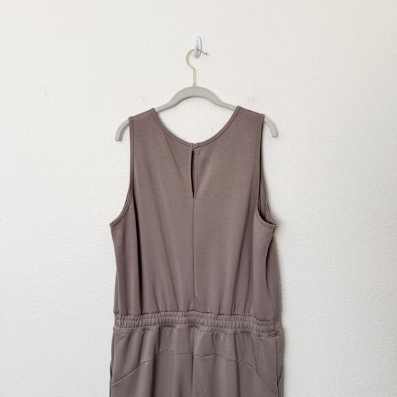 [Sarin Mathews] Coffee Gray Air Essentials Sleeveless Wide Leg Jumpsuit Size XXL - Picture 5 of 12